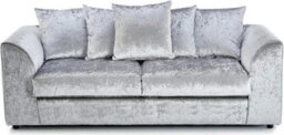Sofa Scene Chicago 3 Seater Sofa In Crushed Velvet Silver