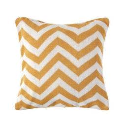 Homescapes Mustard Yellow Geometric Cotton Knitted Cushion Cover, 45 X 45 Cm