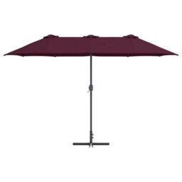 Berkfield Modern Garden Parasol Bordeaux Red Powder-Coated Steel - thumbnail 5