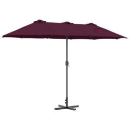 Berkfield Modern Garden Parasol Bordeaux Red Powder-Coated Steel - thumbnail 8