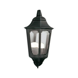 Stylish Ip43 Black Led Half Lantern Wall Light With E27 Socket