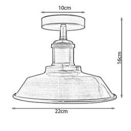 Vintage Flush Mount Ceiling Lights With Chrome Lampshade And Metal E27 Base - thumbnail 4