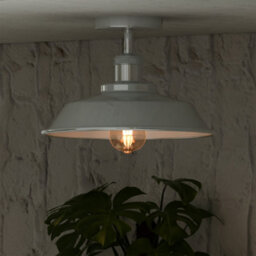 Vintage Flush Mount Ceiling Lights With Chrome Lampshade And Metal E27 Base - thumbnail 2