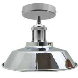 Vintage Flush Mount Ceiling Lights With Chrome Lampshade And Metal E27 Base - thumbnail 1