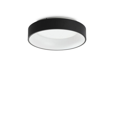 Ideal Lux Ziggy Round 45Cm Integrated Led Semi Flush Light Black, 3000K, Non-Dim - image 1