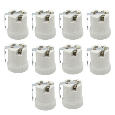 10 Pack E27 Bulb Holder Edison Screw White Ceramic Porcelain Lamp Holder For Table Lamp E27 60W Plain Lamp Holder Socket Uk - image 1