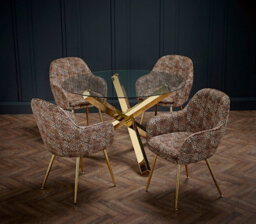 LPD Capri Dining Table - Glamorous Gold Legs With Elegant Clear Glass Top - thumbnail 5