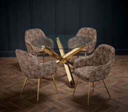 LPD Capri Dining Table - Glamorous Gold Legs With Elegant Clear Glass Top - thumbnail 4