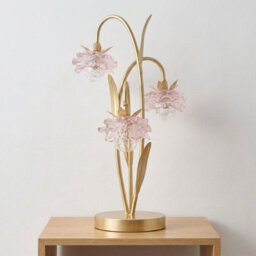 Garden Greatness Triple Stem Pink Glass Flower Led Table Lamp - thumbnail 2