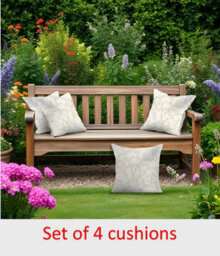 Luxury Living Blossom Outdoor Water-Repellant Cushion - Cream - Set Of 4 - thumbnail 2