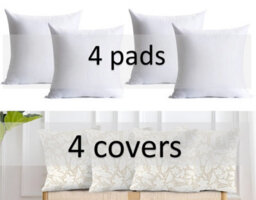 Luxury Living Blossom Outdoor Water-Repellant Cushion - Cream - Set Of 4 - thumbnail 4