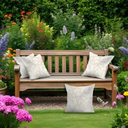 Luxury Living Blossom Outdoor Water-Repellant Cushion - Cream - Set Of 4 - thumbnail 1