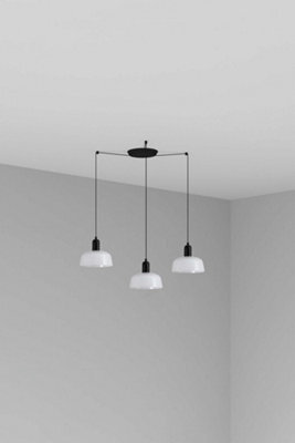 Luminosa Lighting Luminosa Tatawin Small Cluster Pendant Ceiling Light Black, Gloss White 3X E27