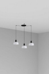 Luminosa Lighting Luminosa Tatawin Small Cluster Pendant Ceiling Light Black, Gloss White 3X E27