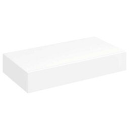 Vidaxl White Mdf Floating Wall Display Shelf 1 Drawer Book/dvd Storage - thumbnail 2