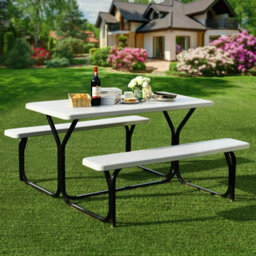 Gainoom Outdoor Picnic Table And Bench Set Heavy-Duty Garden Furniture Gathering/party - thumbnail 1