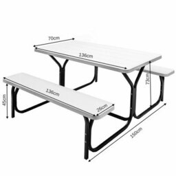 Gainoom Outdoor Picnic Table And Bench Set Heavy-Duty Garden Furniture Gathering/party - thumbnail 6