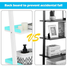 Costway 5 Tier Wooden Ladder Shelf Unit Wall-Mounted Bookcase Display - thumbnail 5