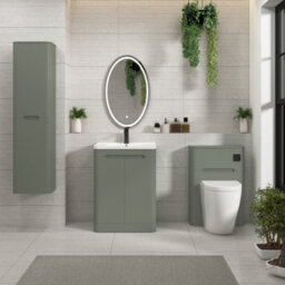 Royal Bathrooms Venice 800mm Sage Green Floor Standing Vanity Unit 2 Drawer With Ceramic Basin - thumbnail 3