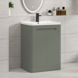 Royal Bathrooms Venice 800mm Sage Green Floor Standing Vanity Unit 2 Drawer With Ceramic Basin - thumbnail 5