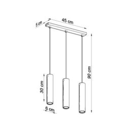 Sollux Lighting Lagos Steel Ultramarine 3 Lights Modern Pendant Lamps - thumbnail 7