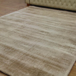 Beige Handmade , Luxurious , Modern , Plain Easy To Clean Viscose Rug For Living Room, Bedroom - 120Cm X 170Cm - thumbnail 6