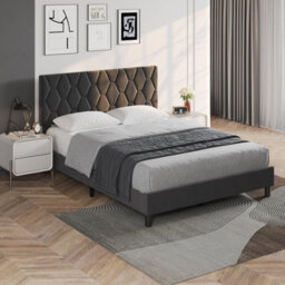Modern Bed Frame Bedroom Furniture For Adults Noise-Free Platform Adjustable Headboard - thumbnail 2