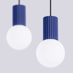 Sollux Lighting Halo Aluminum/glass Ultramarine 2 Lights Modern Pendant Lamps - thumbnail 5
