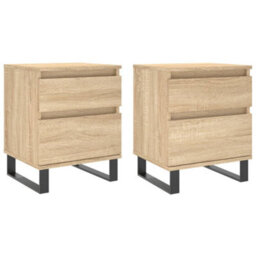 Berkfield Bedside Cabinets 2 Pcs Sonoma Oak 40X35X50 Cm Engineered Wood - thumbnail 2