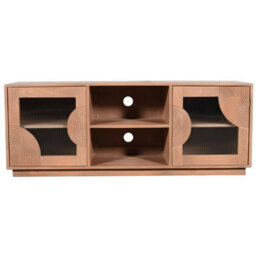 Wyld Haus New Mexico Mango Wood 2-Door Tv Unit With Reeded Glass - thumbnail 2