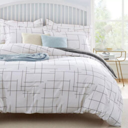 Ameha Printed Duvet Cover 3 Piece Set Tile Pattern Design Reversible & Skin-Friendly King Size (230X220Cm) - thumbnail 4