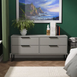 Ancona Matt Dusk Grey No Effect 4 Drawer Bed Box (H)515mm (W)1130mm (D)395mm - thumbnail 1