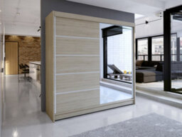 Sliding Wardrobe Talin Iii 180Cm Black Artisan Oak Finish With Mirror Wite/sonoma - thumbnail 7