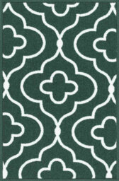 Machine Washable Quatrefoil Design Anti Slip Doormats Emerald 160X220 Cm - thumbnail 2