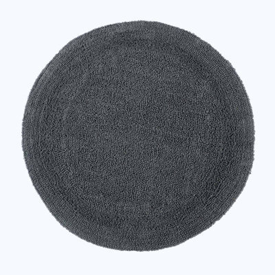 Homescapes Luxury Reversible Round Bath Mat - Grey - image 1