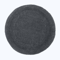 Homescapes Luxury Reversible Round Bath Mat - Grey - thumbnail 1