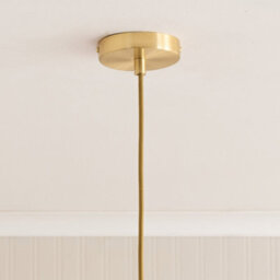 Valuelights Corinne Twill Clear Glass Brushed Gold Capped Ceiling Pendant Light With Bulb - thumbnail 4