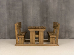 Arbor Garden Solutions Alders Wooden Picnic Bench And Table Set, Outdoor Dining Set With Backrest (3Ft, Rustic Brown) - thumbnail 5
