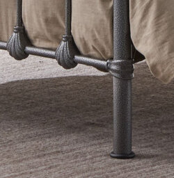 Save On Goods UK 3Ft Single Industrial,traditional Black Silver Textured Tubular Metal Bed Frame,strong,rustic Style Bedstead - thumbnail 4