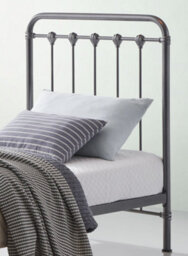 Save On Goods UK 3Ft Single Industrial,traditional Black Silver Textured Tubular Metal Bed Frame,strong,rustic Style Bedstead - thumbnail 5