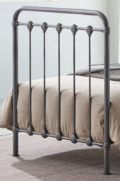 Save On Goods UK 3Ft Single Industrial,traditional Black Silver Textured Tubular Metal Bed Frame,strong,rustic Style Bedstead - thumbnail 2
