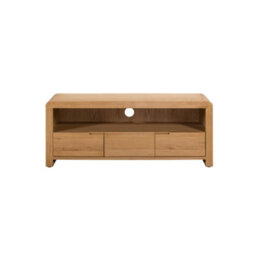 Julian Bowen Curve 3 Drawer Wide Tv Unit - Oak - thumbnail 5