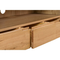 Julian Bowen Curve 3 Drawer Wide Tv Unit - Oak - thumbnail 7