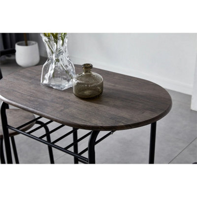 Avola Grey-Dining Table And Chairs Set Metal Wood Effect Kitchen Table Dining Chairs - image 1