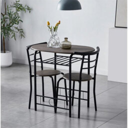 Avola Grey-Dining Table And Chairs Set Metal Wood Effect Kitchen Table Dining Chairs - thumbnail 4
