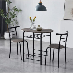 Avola Grey-Dining Table And Chairs Set Metal Wood Effect Kitchen Table Dining Chairs - thumbnail 3