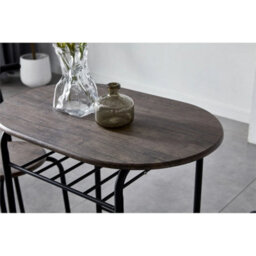 Avola Grey-Dining Table And Chairs Set Metal Wood Effect Kitchen Table Dining Chairs - thumbnail 1