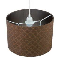 Happy Homewares Contemporary Chocolate Brown Woven Lattice Lampshade In Textured Linen - thumbnail 3