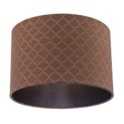 Happy Homewares Contemporary Chocolate Brown Woven Lattice Lampshade In Textured Linen - thumbnail 4