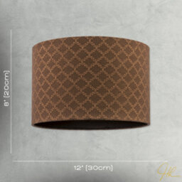 Happy Homewares Contemporary Chocolate Brown Woven Lattice Lampshade In Textured Linen - thumbnail 7